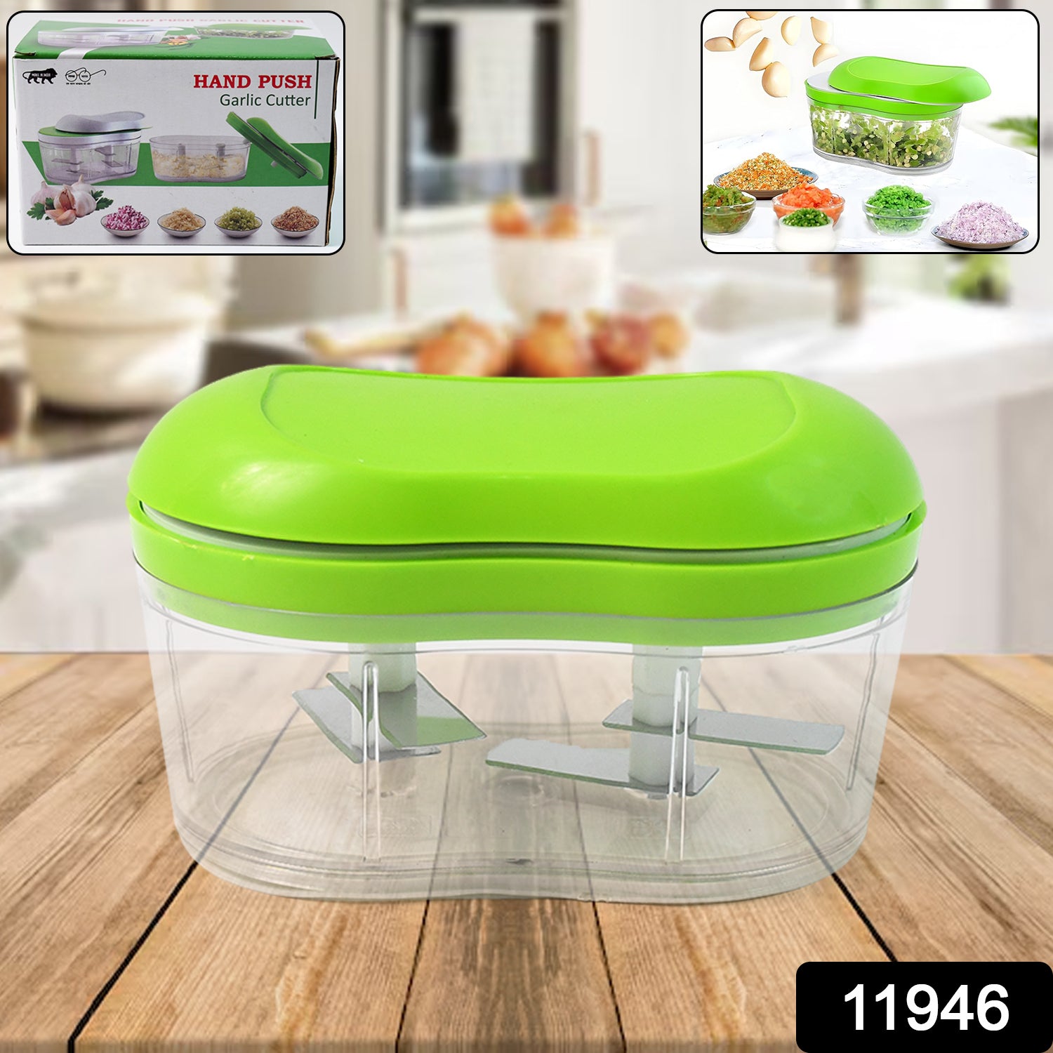 Manual Hand Push Garlic Cutter  Vegetable Chopper (1 Pc) Manual Hand Push Garlic Cutter  Vegetable Chopper (1 Pc)